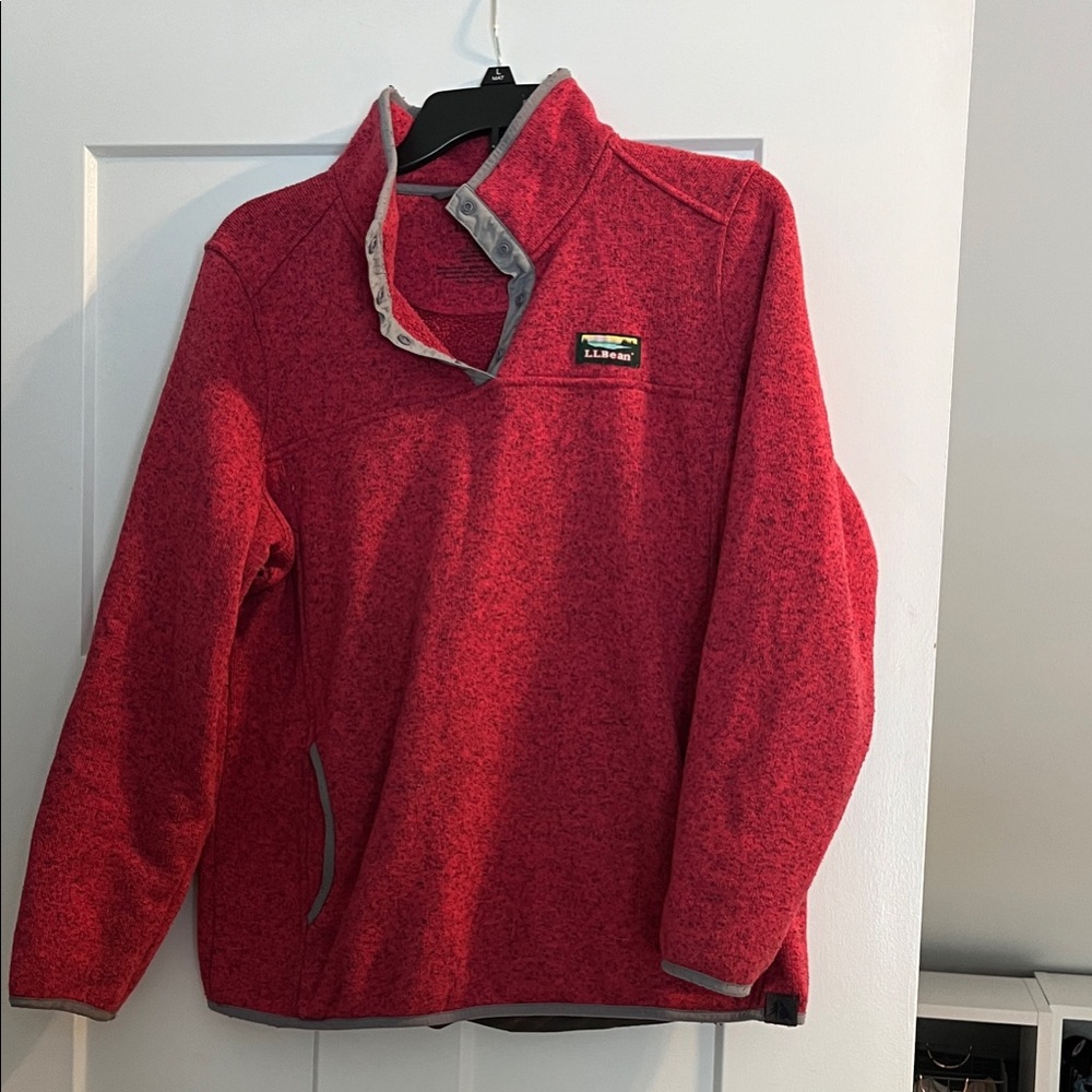 L.L bean women’s pink button collar